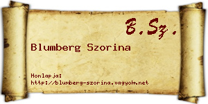 Blumberg Szorina névjegykártya